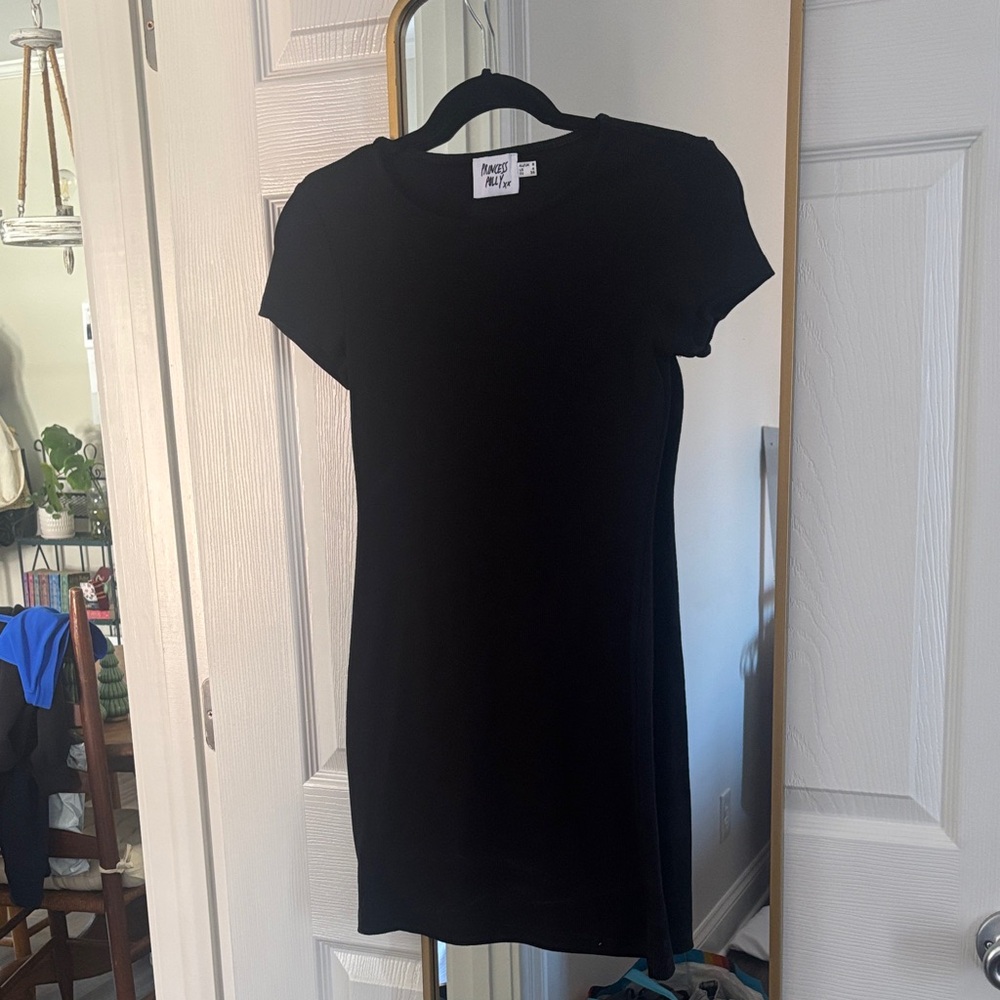 Princess Polly Black Ribbed Dress